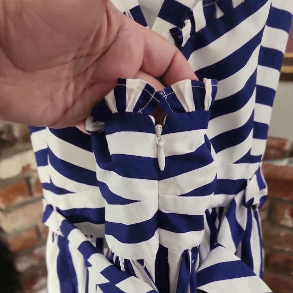 J.Crew Striped Maxi Dress Navy White Coastal Summer Vacation - Picture 10 of 16